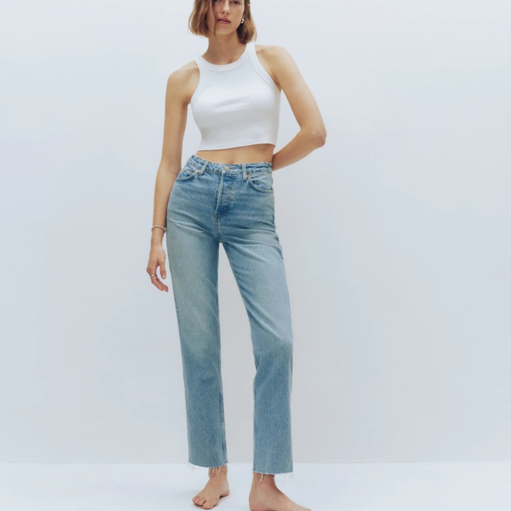 Reformation High Rise Straight Jeans 23 in  Wash Laguna